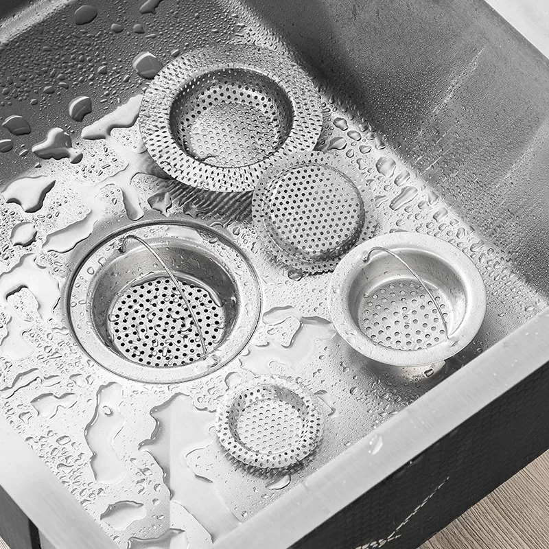 Stainless Steel Sink Filter Basin Drain Hole Hair Catcher Stopper Shower Floor Drain Strainer for Kitchen Bathroom Accessories sink filter sink overflow cover kitchen sink filter hair drain catcher shower drain cover overflow drain cover washbasin plug washbasin leak plug shower drain filter sink hole cover