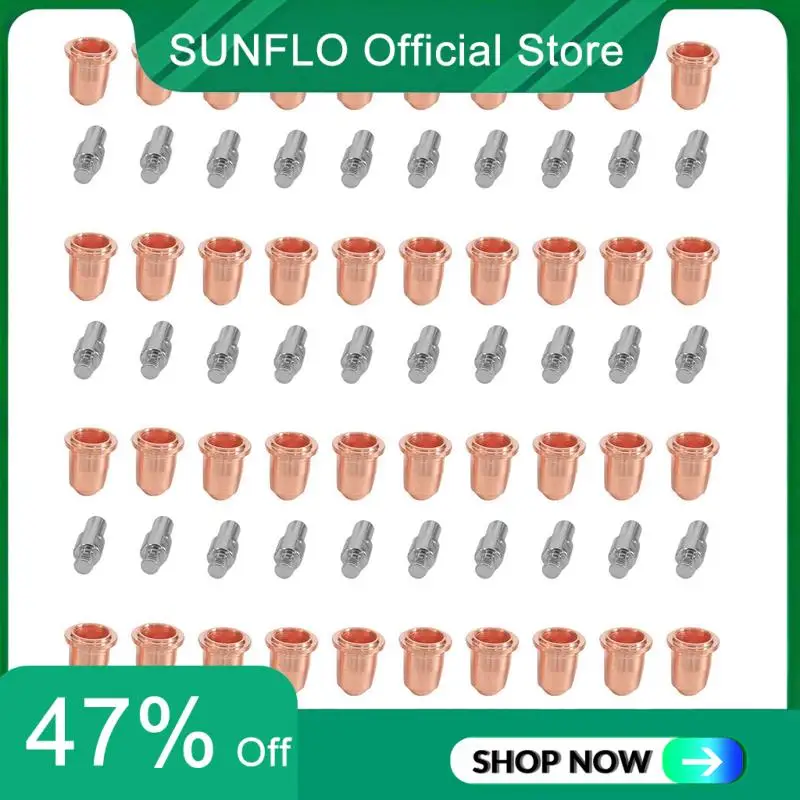 SUNFLO 80PCS S45 Consumables Kit PR0110 Electrodes PD0116 Nozzle Tips Fit For Plasma Cutting Torch 0.8Mm