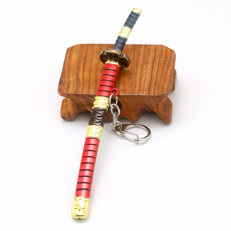 Anime Katana Pendant Keychain Zoro Same Design Detachable Alloy Cosplay Props Gift For Cartoon Fans Accessories