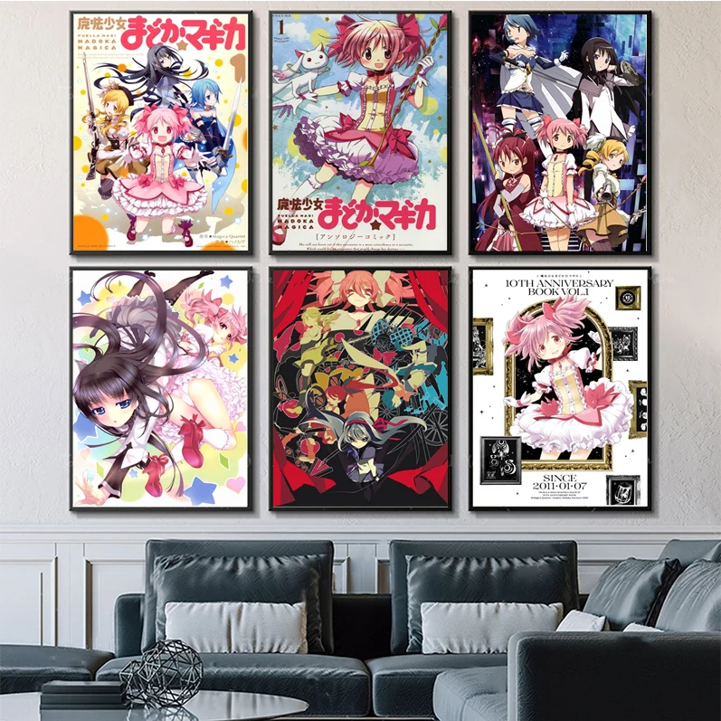 

Puella Magi Madoka Magica Poster Anime Posters Sticky HD Quality Poster Wall Art Painting Study Wall Decor