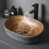 Ceramic Table Sink Porcelain Washbasin Above Counter Vanity Bowl Art Basin Countertop Vessel Sink For Bathroom Balcony Lavatory 1