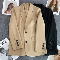 Women Jacket New in Korean Fashion Small Suit Top Brown Suit Coat Clothes Loose Straight Temperament Slim Blazer for Women Chic - Image 4