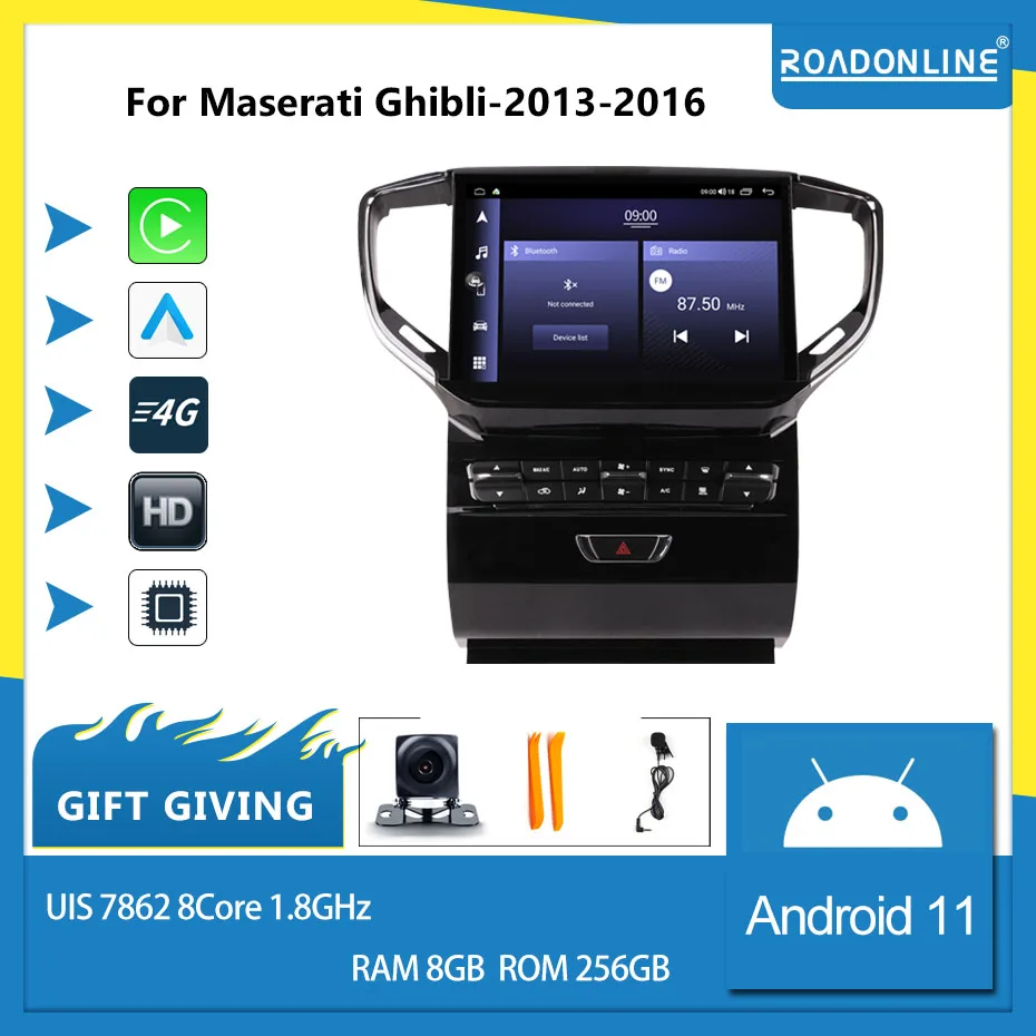 

For Maserati Ghibli 2013-2016 1280*800 Resolution UIS 7862S Octa-core 8+256gb Car Navigation CarPlay Car Radio Multimedia player