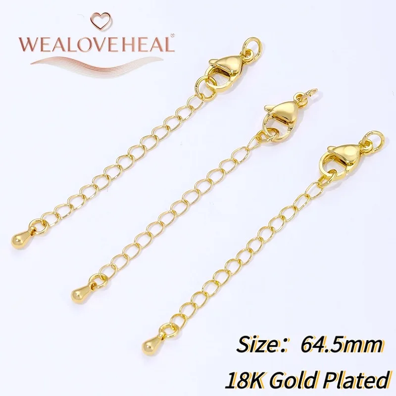 18K vergoldete Verlängerungsketten mit Karabinerverschlüssen, Verbinder für DIY handgefertigte Armbänder, Halsketten, Schmuckherstellung, Zubehör – Detail 22