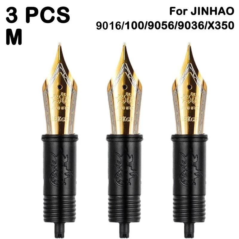 Jinhao X159 Ersatzfedern – 3 Stück, Feine Spitze (ca. 0,5 Mm) | Goldfarben, Nr. 8 | Für Füllfederhalter
