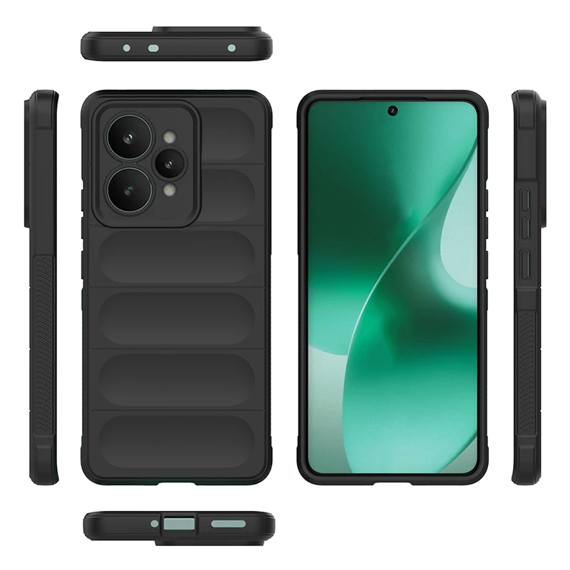 Shockproof Shield Phone Case with TPU Frame and Flannel Lining - Four-Corner Airbag Protection