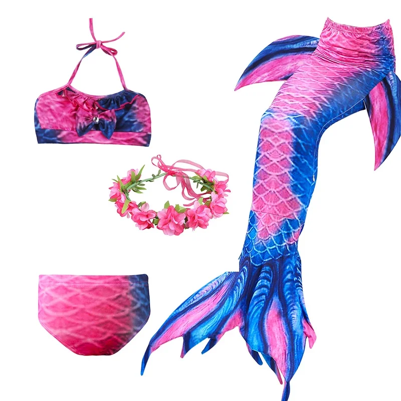 

Girls Mermaid Tails Swimming Dresses Halloween Cosplay Costume Beach Clothes Child Mermaid Swimsuit Kids Swimmable Costume