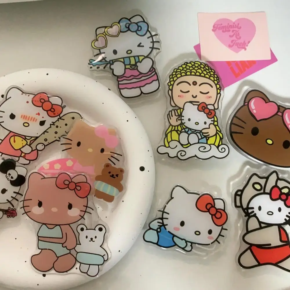 

Sanrio Hellokittys Phone Holder Cartoon Bracket Anime Telescopic Folding Paste Stand Buckle Kawaii Iphone Accessories Toys Gifts
