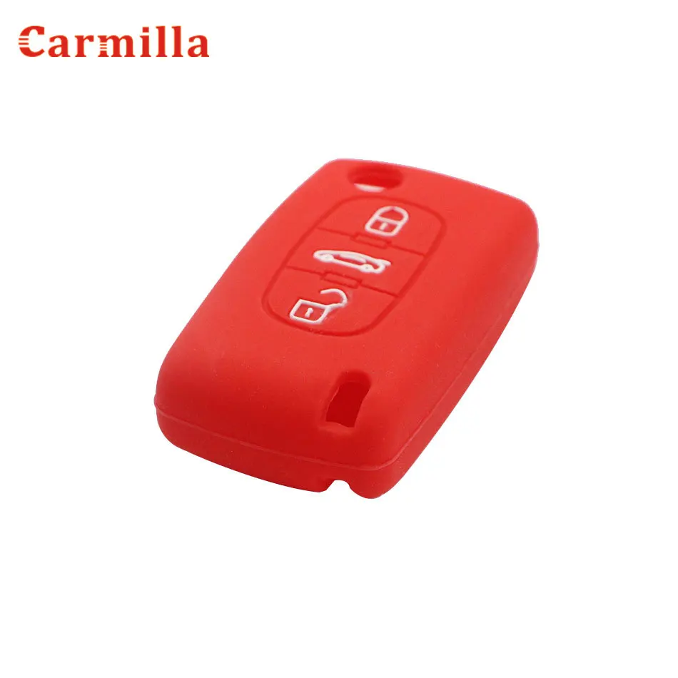 Carmilla Silicone Case for Peugeot 208 207 308 RCZ 408 407 307 206 for Citroen C4 C5 C3 C2 C4L Xsara Picasso Car Flip Key Cover key case,key case cover,car key shell