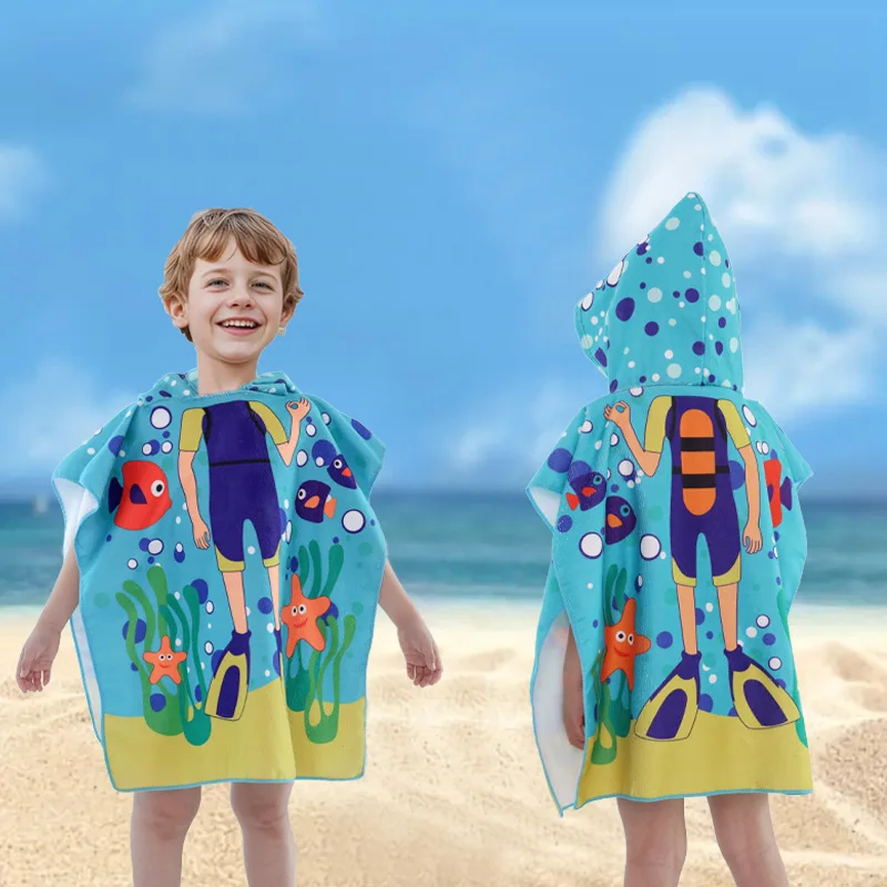 Bathrobe Bath Towel Toddler Hooded Beach Towel Kids Boys Girls