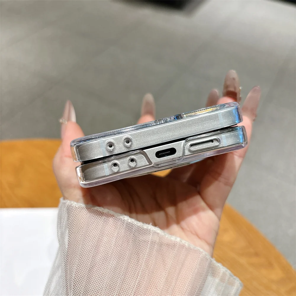Rotating Magnetic Stand Shell Pattern Phone Case with Hinged Protection and Shockproof Back Cover