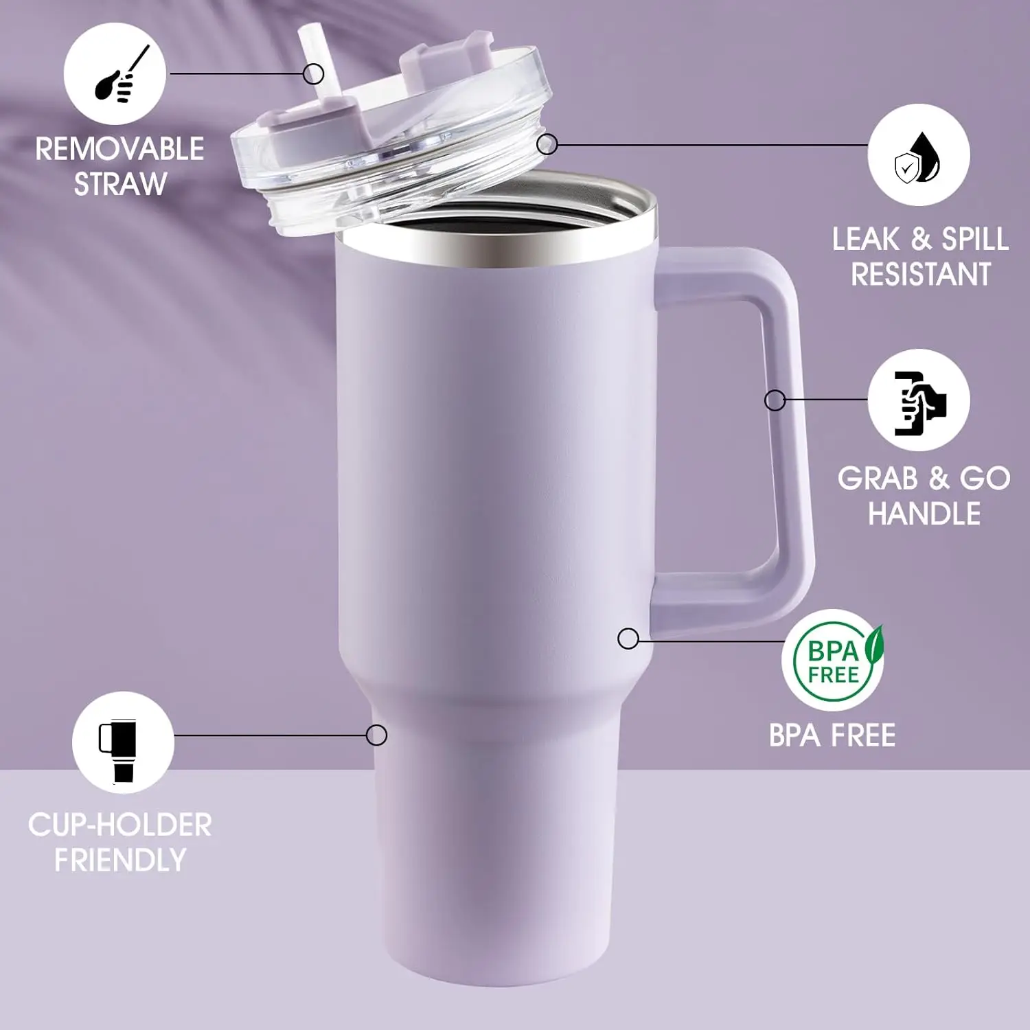 Lmetjma-كوب مفرغ من الفولاذ المقاوم للصدأ بغطاء وق...