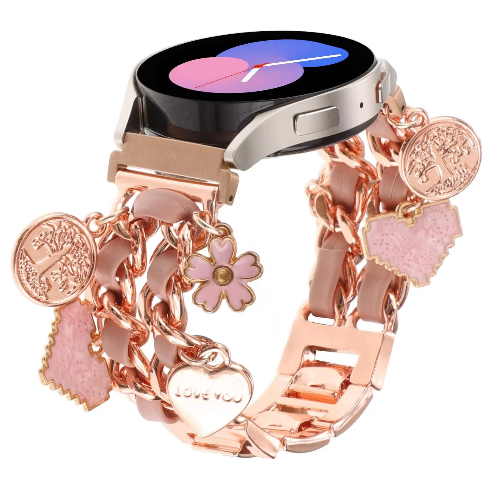 Elegant Women's Metal Bracelet Band with Pendants