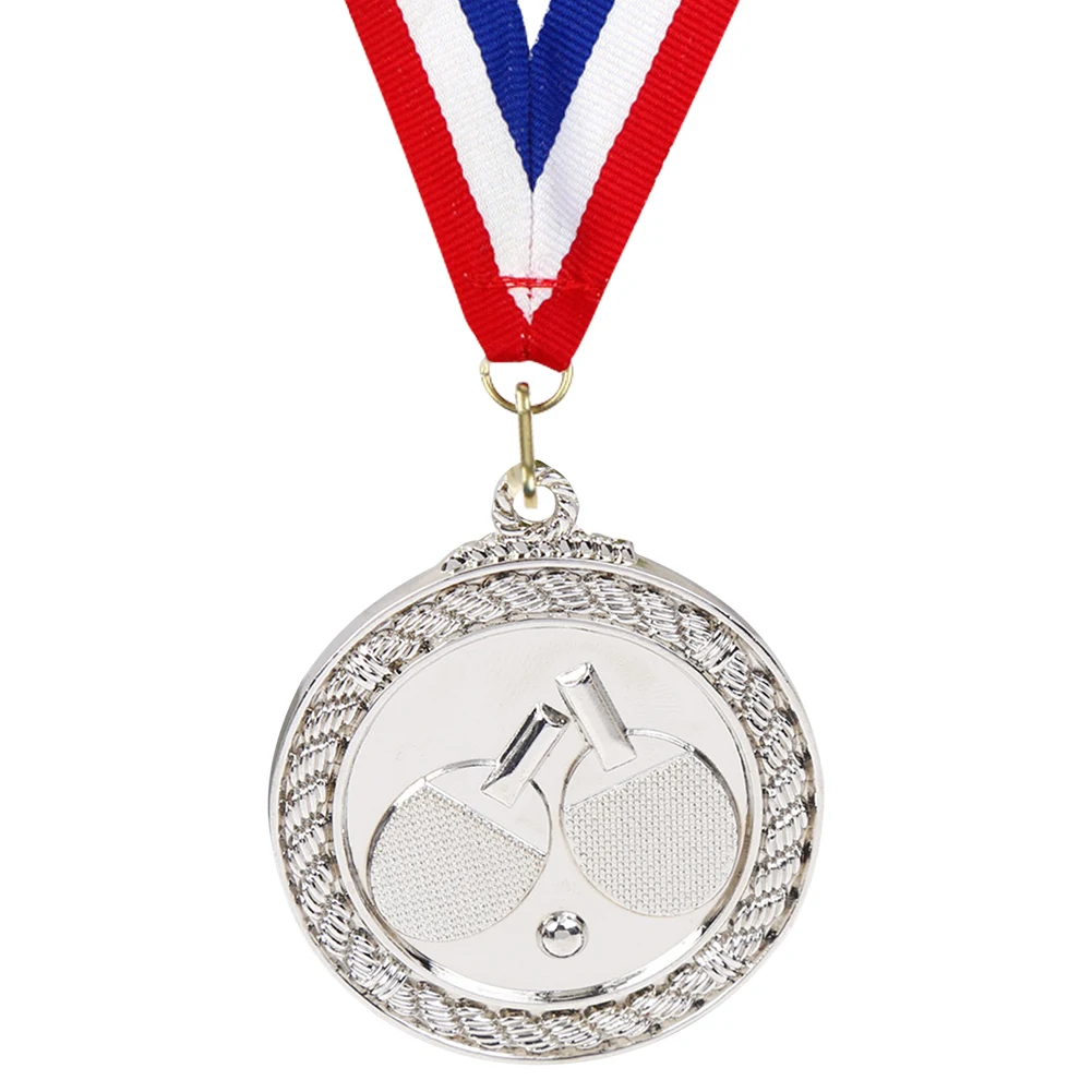5cm Ping Pong Medal Table Tennis Award Medals with Neck Ribbon Sports Medals Metal Winner for Sports Competition