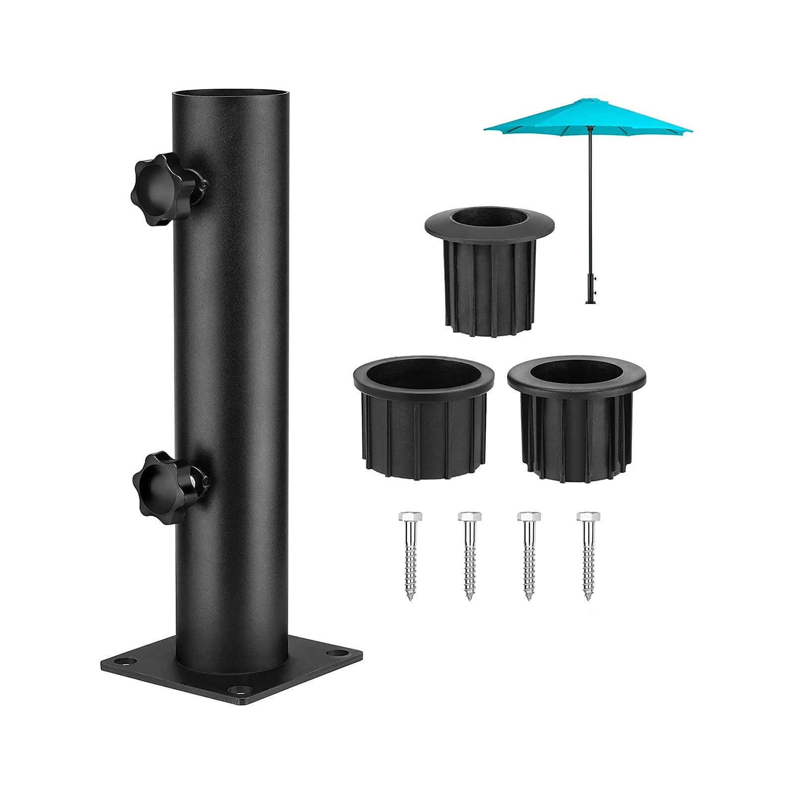 Umbrella Stand Tube Replacement Sun Shelter Marble Flag Pole Holder Deck Steel for Courtyard Summer Beach Beach Pontoons Docks