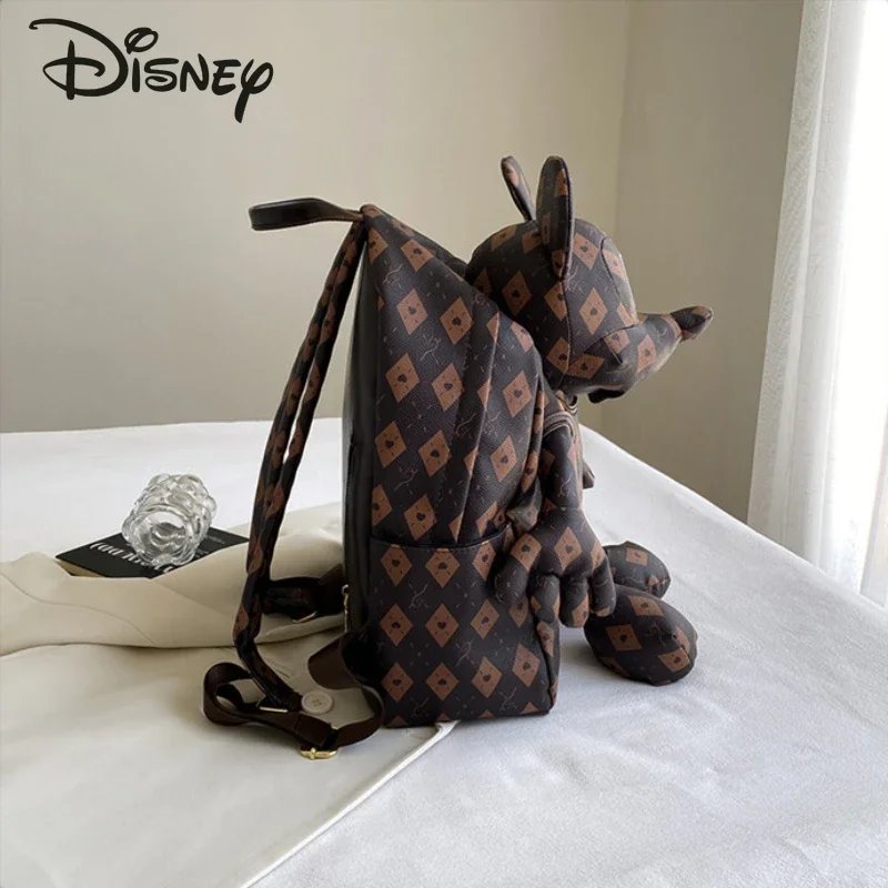 Disney Mickey 2024 New Book Bag Fashionable High Quality PU Women's Backpack Cartoon Versatile Large Capacity Men's Backpack