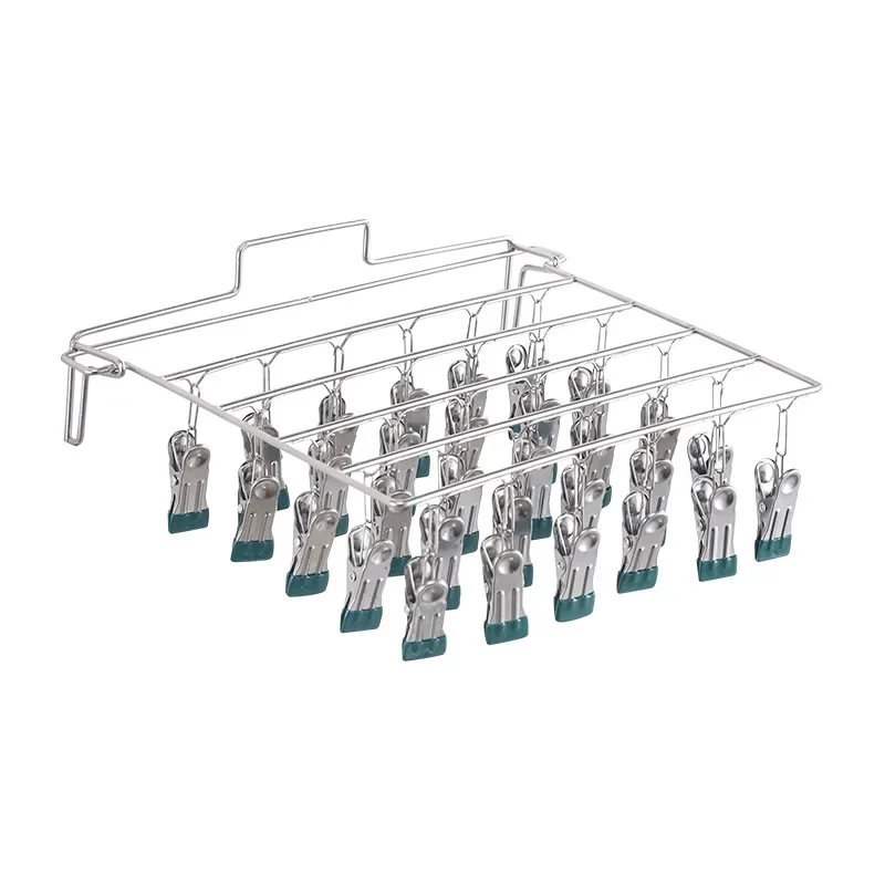 4mm Fold Stainless Steel Windproof Clothespin Laundry Hanger Clothesline Sock Towel Bra Drying Rack Clothes Peg Hook Airer Dryer 6