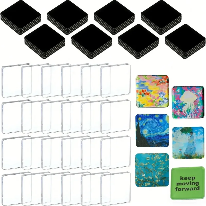 Acrylic DIY Fridge Magnets Kit with Adhesive Backing