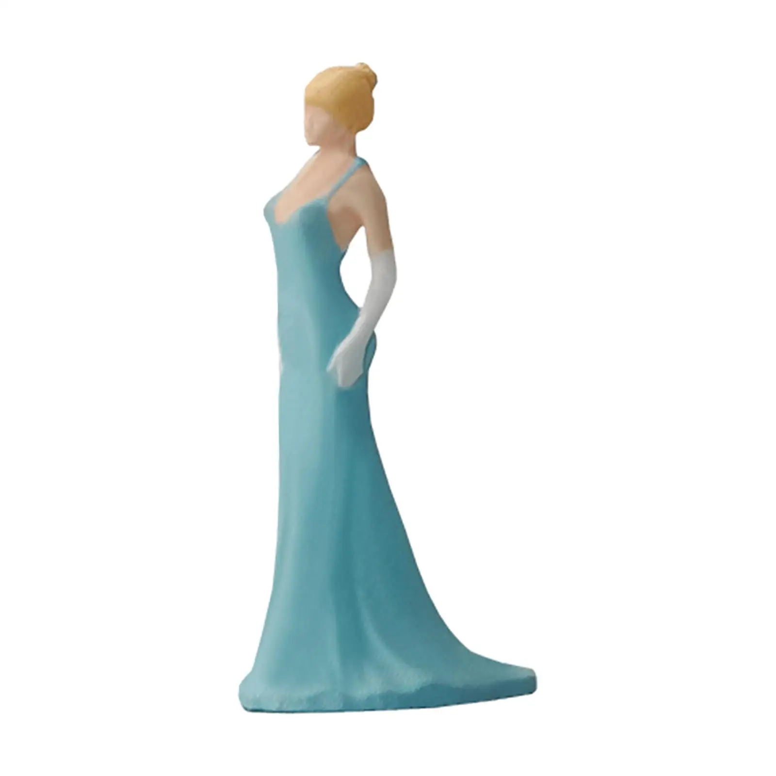 

1/64 Scale Evening Dress Girl Model Character Model for Sand Table Miniature Scene Train Layout Fairy Garden Micro Landscape