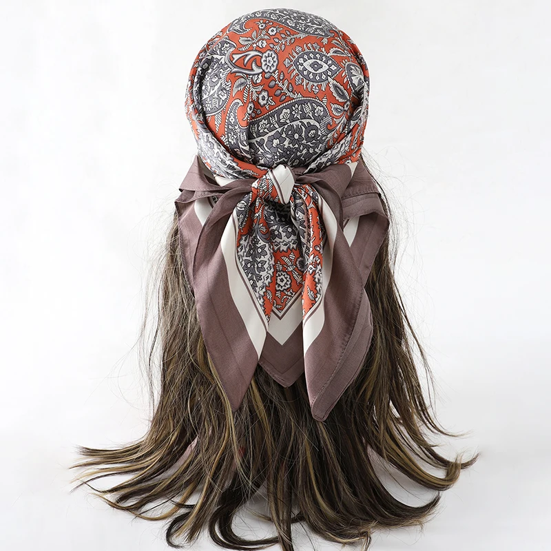 Luxury Silk Head Scarf - Soft Summer Foulard Bandana for Women
