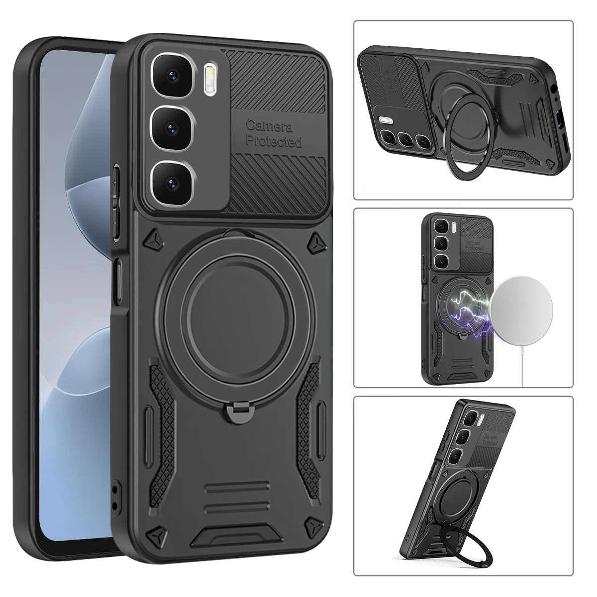 360° Metal Magnetic Rotating Ring Holder Phone Case Protector