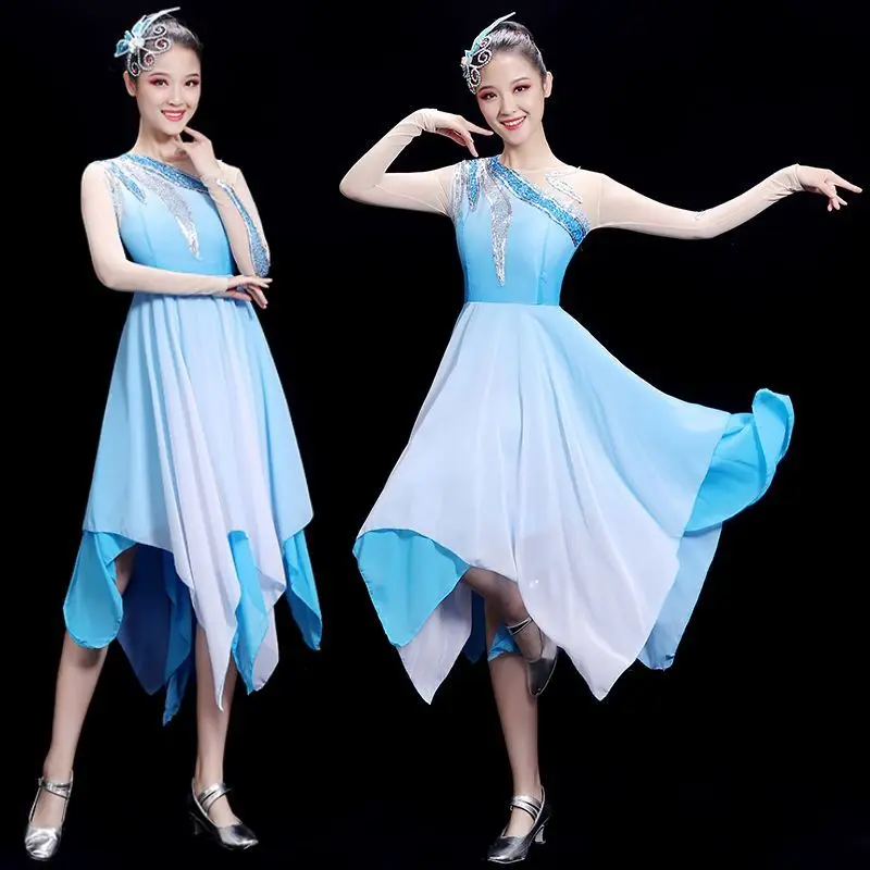 Modern Dance Performance Costume Sleeveless Dance Costume Square Dancing Dressdance Performance Costum Classical Dress