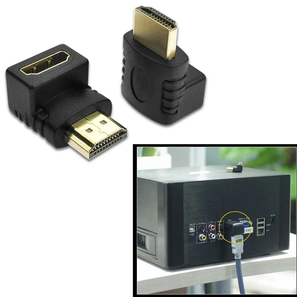 HDMI-Compatible Adapter 90 270 Degree Right Angle Male to Female Converter 8K HD Connector Mini / Micro HDMI-compatible Extender