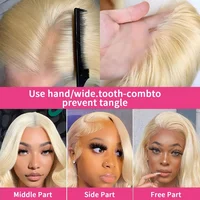 Perruque Bob Blonde 613 en Cheveux Humains, Perruque Courte Droite Bob 13x4 Lace Front Pré-Plucked avec Baby Hair, Perruque Frontale 613 Lace 200% 4
