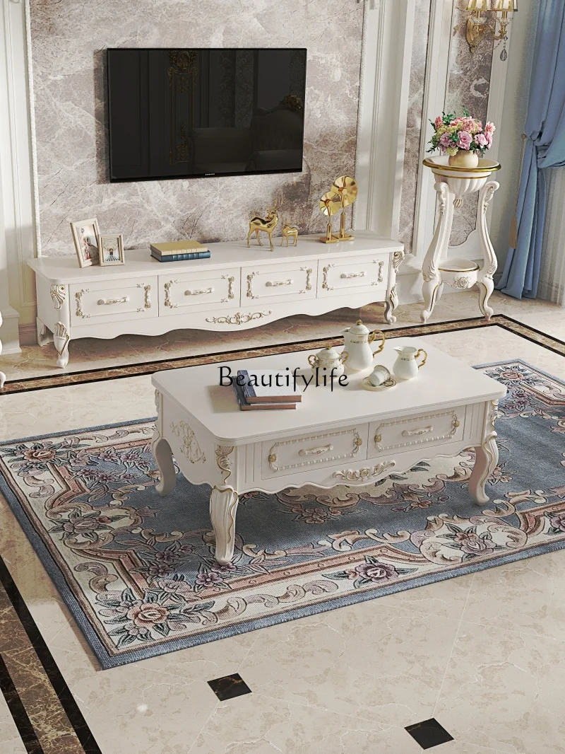 

Кофейный столик из массива дерева, современный простой домашний интерьер для маленькой квартиры, роскошный Настольный ТВ-шкаф для гостиной