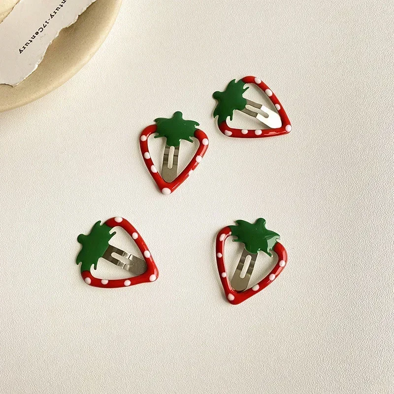 Hot Sweetly Strawberry Fruit BB Hair Claw Side Clips for Women Girls Kids Child Hairpin Gift Hair Accessories Headwear Ornament astronaut pen holder desk accessories display shelf cartoon stand resin adornment child ornament