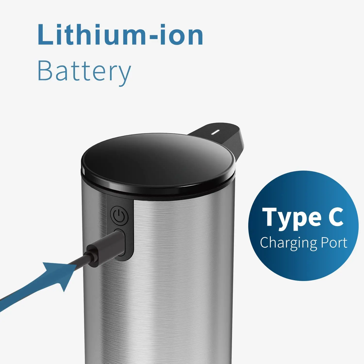 de aço inoxidável usb recarregável inteligente dispensador