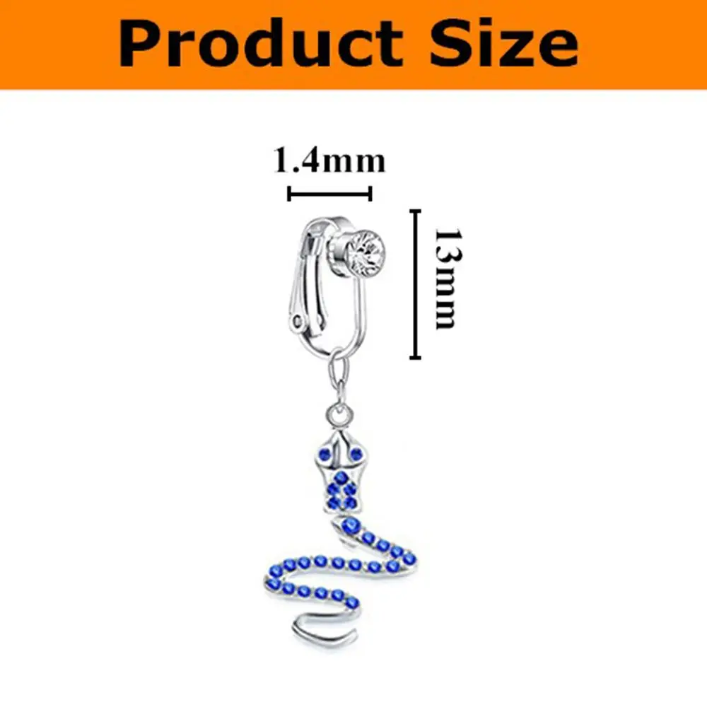 Silver Stainless Steel Non Piercing Belly Button Ring for Women