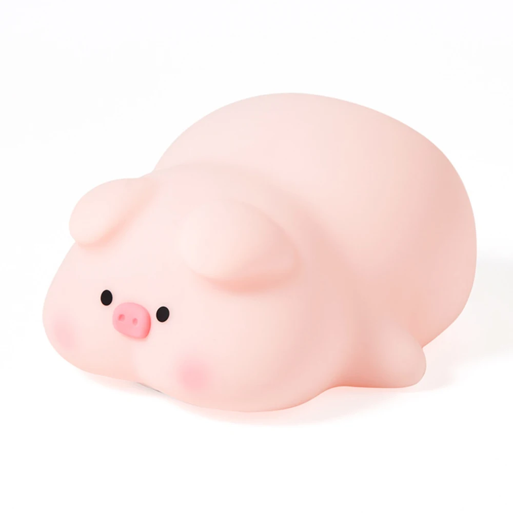 Cute Piggy Silicone LED Night Light Animal Lamp Touch Sensor Night Lamp Children Kid Bedside Decor Birthday Gift