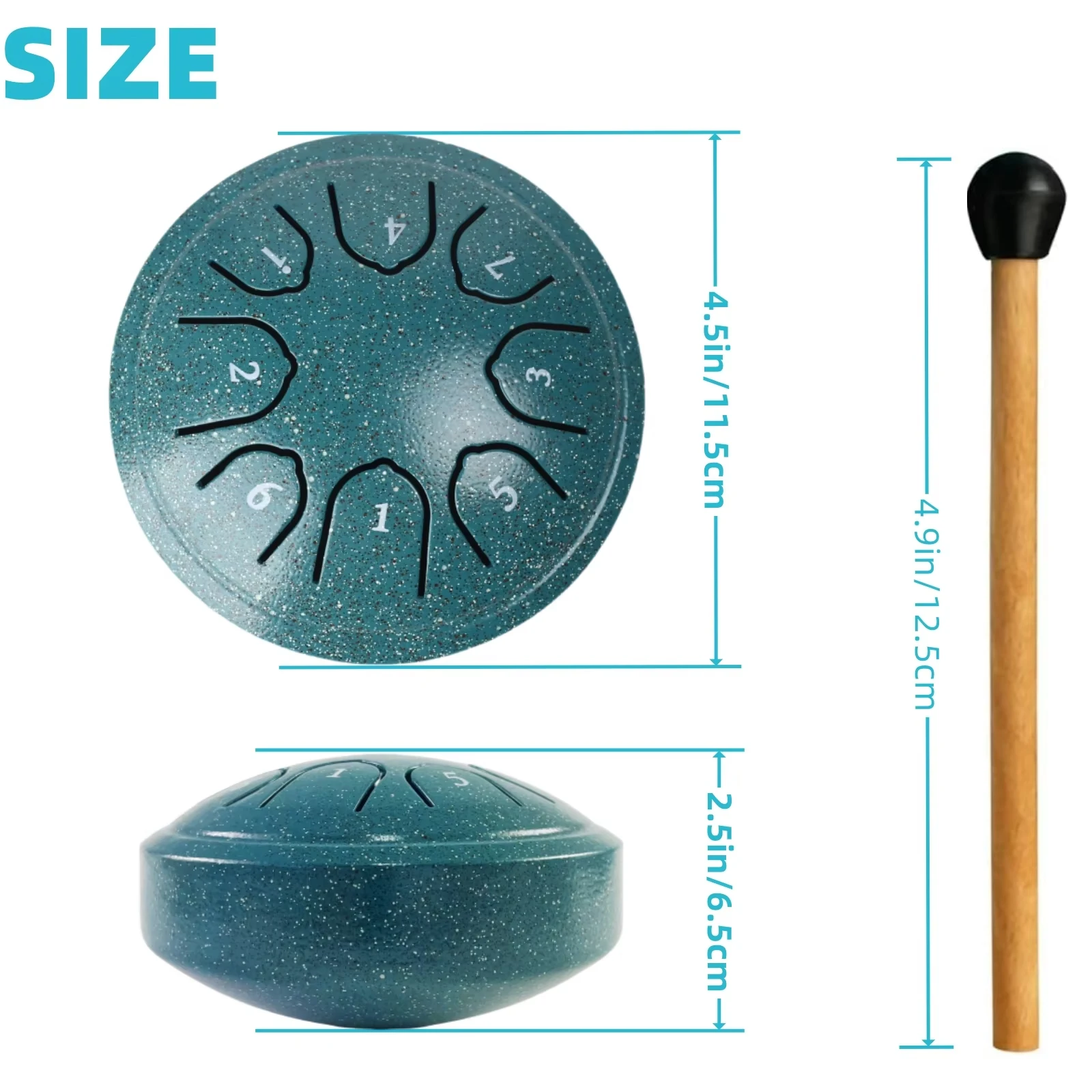 Miwayer 4 inch Steel Tongue Drum Handpan Pro Mallets + 8-Tone Kit for Yoga/Stage/Gift Yoga Sound Therapy Accessories