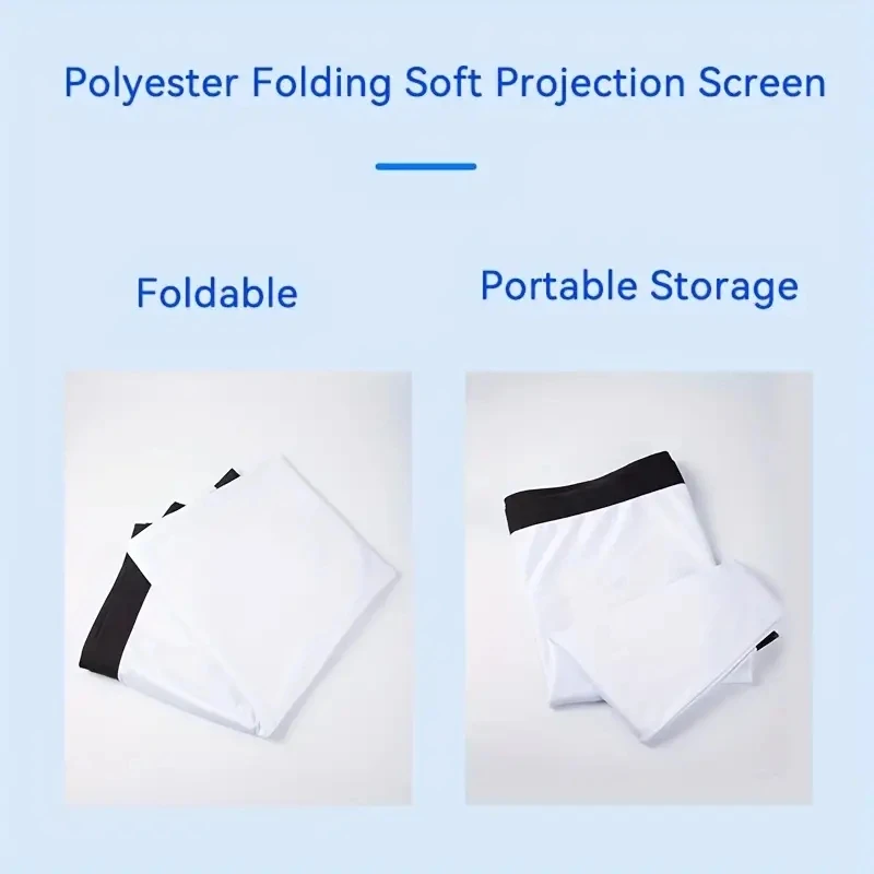 Projector Screen Simple folding milk silk soft 60-150 inches 16:9 portable outdoor high-definition movie projection fabric