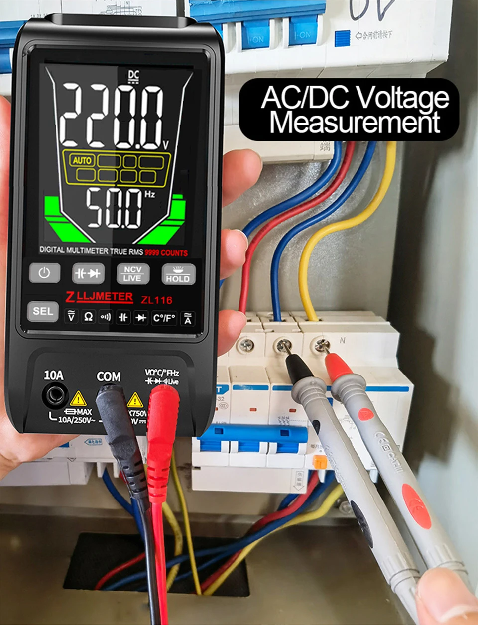 Description Picture 6 of itemUSB Charging Large Screen Smart Multimeters Digital DC AC Current True RMS Auto Electrical Capacitance ohm Temp Multimetro test