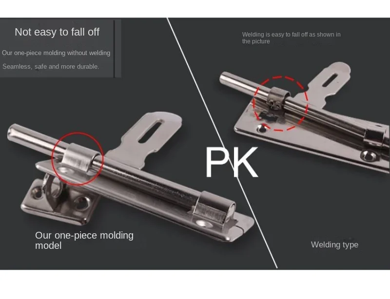 Description Picture 6 of item4/6/8Inch Stainless Steel Slide Bolt Lock Gate  for Gates Fences Garage Shed Doors Hardware Gate Safety Door Bolt