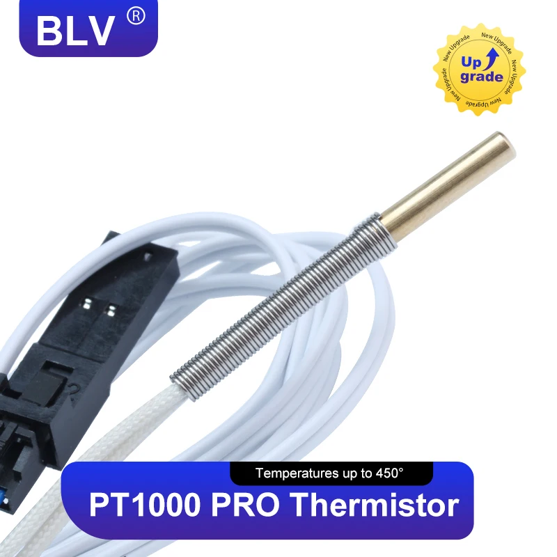 BLV® PT1000 Pro Thermistor Cartridge high temperature 450C for 3D printer Volcano v6 hotend rapido dragon PEI carbon fibe