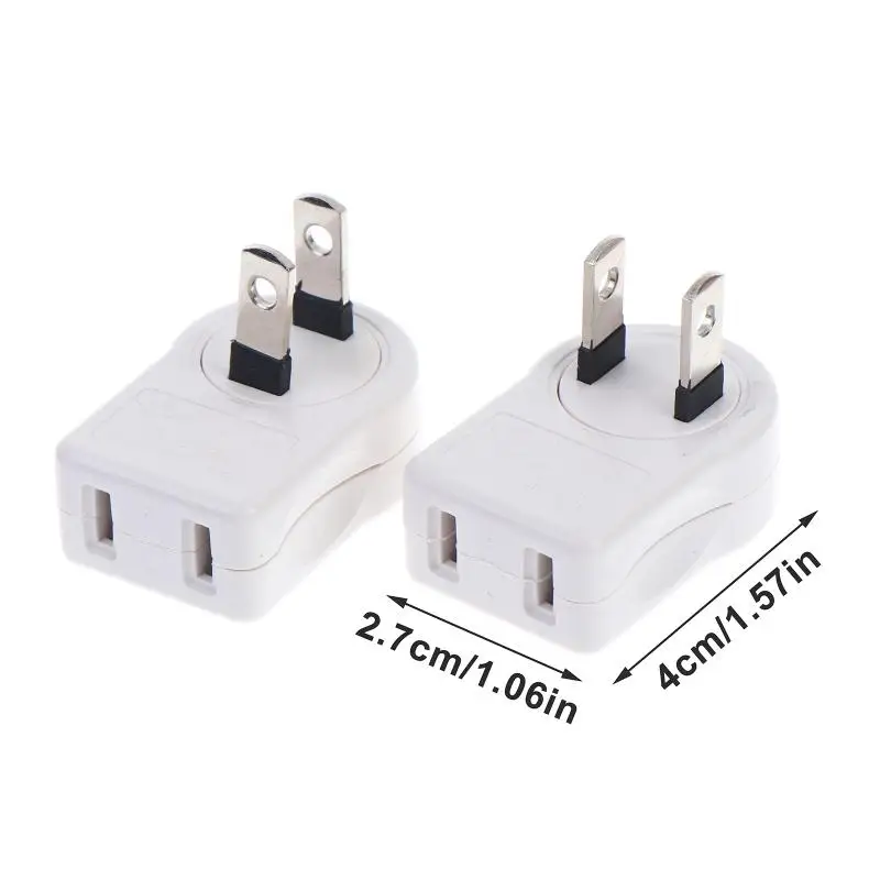 Foldable 2-Pin Rotatable Travel Power Adapter Plug