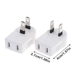 Foldable 2 - Pin Rotatable Travel Power Adapter Plug - Horizontal
