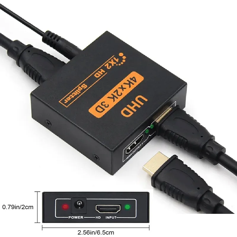 Divisor Compatível com Hdmi para Hdtv Dvd Ps3 Xbox em Saídas 4k 1×2 1×2 4k Uhd 3d Split