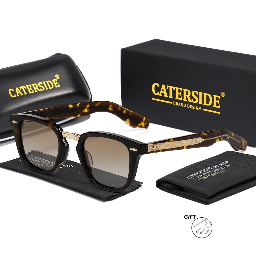 CATERSIDE Unisex-Optik-Sonnenbrille, Acetat-Rahmen, polarisierte Brillen, private Anpassung, quadratische Linse, Brillen, UV400 – Detail 11