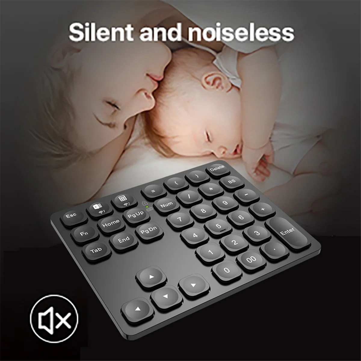 Dual Bluetooth Numeric Keyboard Rechargeable Wireless Numpad for PC Laptop Windows Slinet Digital