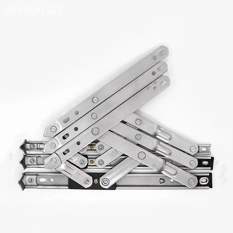 1Pc304 Stainless Steel Push Pull Window Limiter Bracket Door Hinge Four-link Slide Stay Flat Open Doors and Windows Stopper Stay