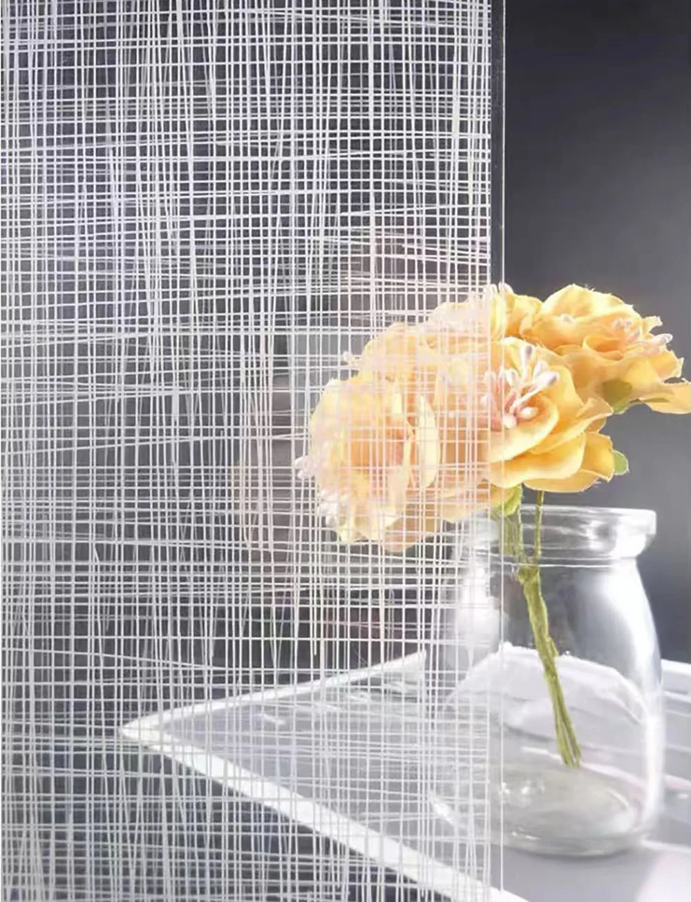 Black white line glass film PET mesh glass film, privacy protection decoration, self-adhesive waterproof and explosion-proof
