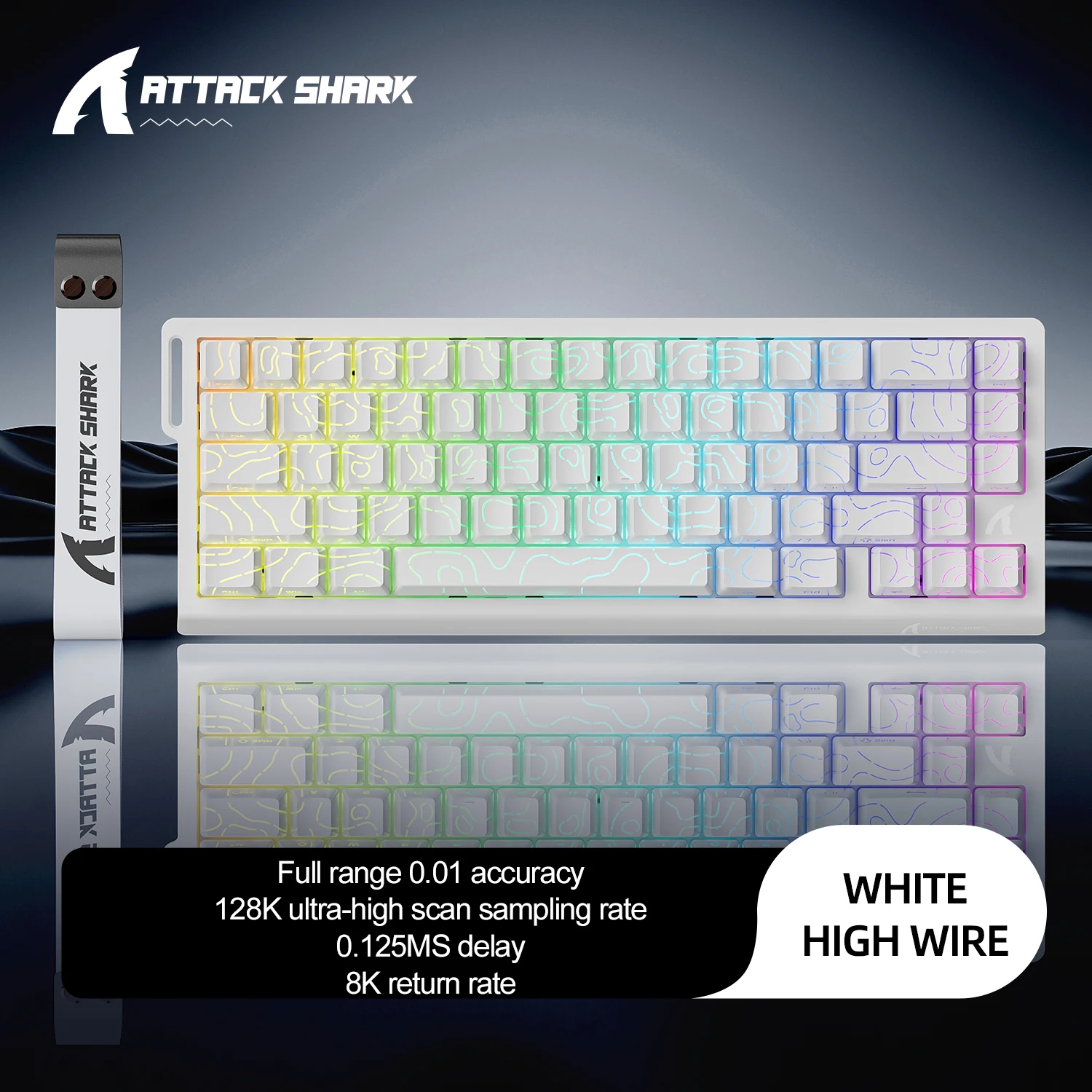 ATTACK SHARK X68HE ムーンライト X68 HE Magnetic Keyboard: 0.01mm RT Accuracy, 8000Hz