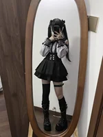 k Romantic oulder Bared irt And f Skirt Set Spring Autumn Japanese School orm Sle Two Piece Set for Teen Girls - Image 4