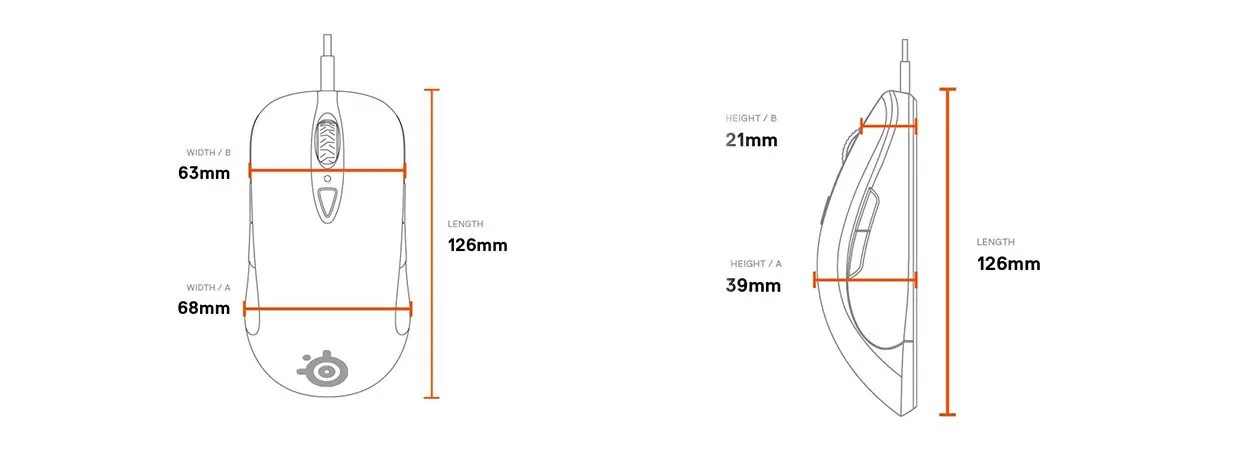 SteelSeries Sensei Ten Cable games Esports mouse Tilt tracking symmetrical design RGB light effect UZI recommended 92G black best office mouse