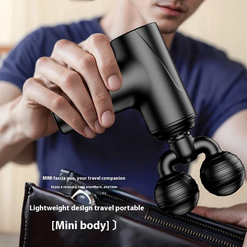 Double-headed Electric Sport Massage Gun Deep Tissue Percussion Muscle Cervical Vertebra Massager Vibration Relaxing Fascia Gun