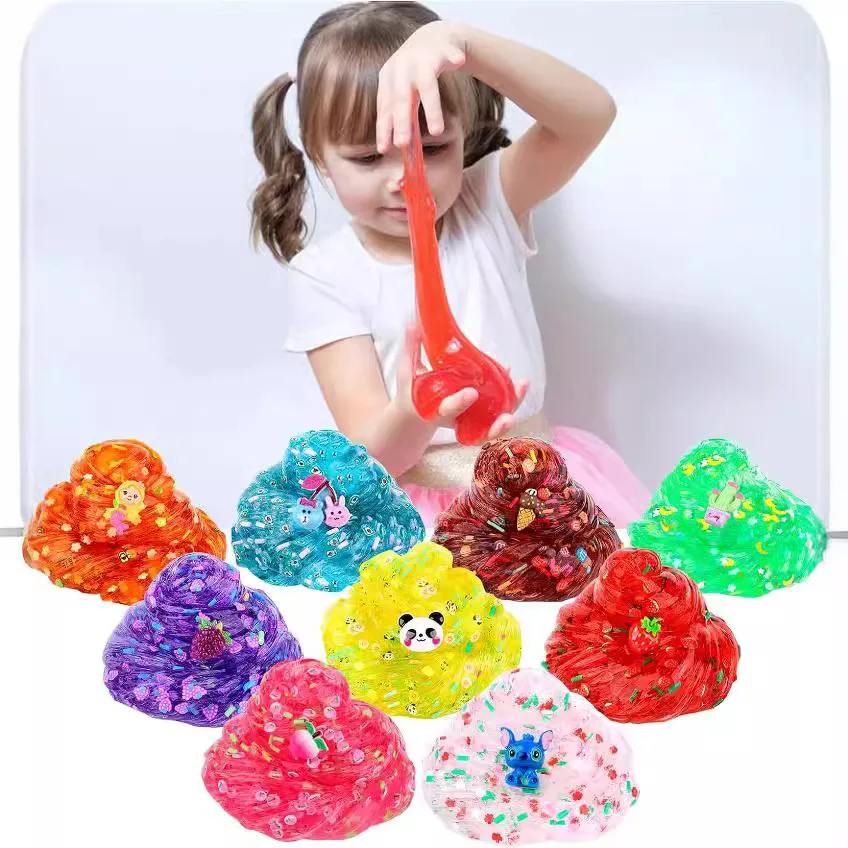 Slime Kit Slime Charms Set for Kid Transparent Crystal Mud Super Soft Glossy Jelly Crispy Slime Adhesive DIY Decompression Toy slime kit,fluffy slime